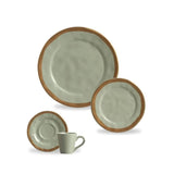 Aparelho de Jantar 24pcs Amassado Bege Cerâmica Coleção Mesa Posta- Aparelho de Jantar Amassado Bege Cerâmica Design & Casa Verde 