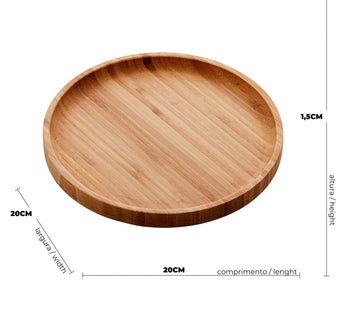 Bandeja Bambu Redonda 20 cm Coleção Decoração> Bandejas- Bandeja Bambu Redonda 20 cm Design & Casa 