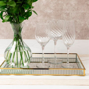 Bandeja de Vidro com Fundo Espelhado Coleção Decoração>Bandejas- Bandeja de Vidro com Fundo Espelhado Design & Casa 