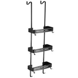 Black Hanging Bath Shelves Bathroom Shelf Organizer Nail-free Shampoo Holder Storage Shelf Rack Bathroom Basket Holder EL5018 Design & Casa Black Three layers 