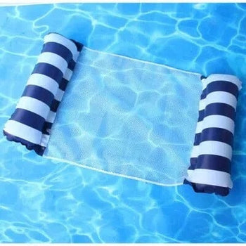 Boia de Piscina Para Deitar Cama Flutuante Coleção Jardim>Piscina-Boia de Piscina Para Deitar Cama Flutuante Design & Casa Listrado Azul Escuro 
