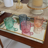 Brinde Conjunto 4 Xícaras de Vidro Colorido 220ml - Wolff Gift Design & Casa 