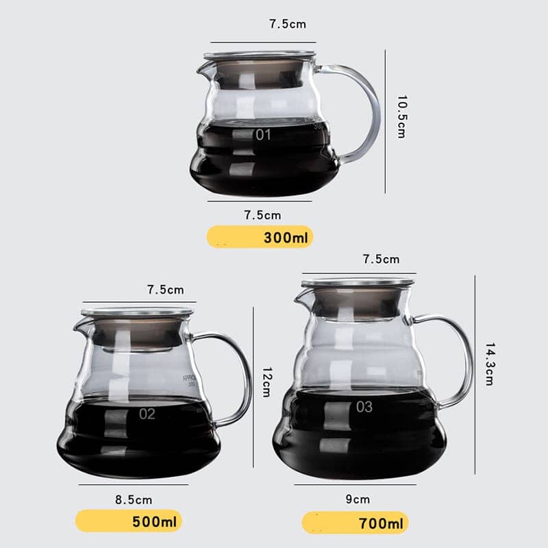 Bule de Café de Vidro Borossilicato com Coador de Café tipo Hario V60 Bule de Café de Vidro Borossilicato com Coador de Café tipo Hario V60 POLIHOUSI 