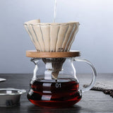 Bule de Café de Vidro Borossilicato com Coador de Café tipo Hario V60 Bule de Café de Vidro Borossilicato com Coador de Café tipo Hario V60 POLIHOUSI Conjunto (Bule 300ml + Coador) 