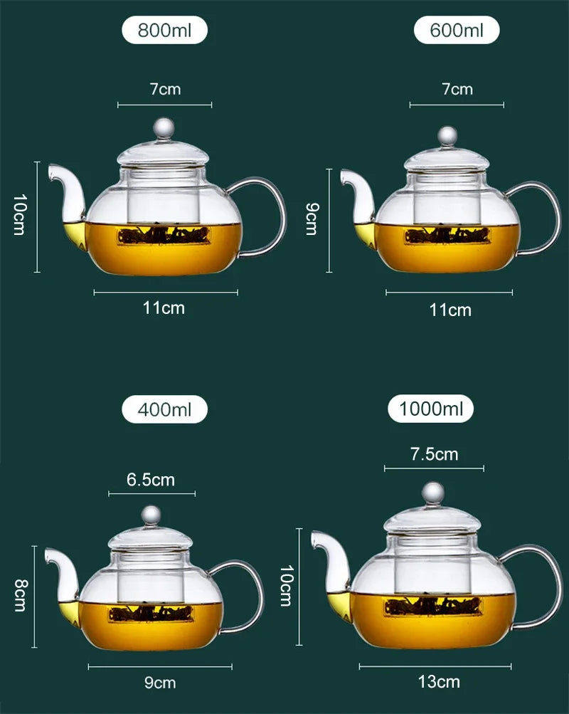 Bule De Vidro Borossilicato 1000ml Vai Ao Fogo Bule De Vidro Borossilicato 1000ml Vai Ao Fogo LightHousi 