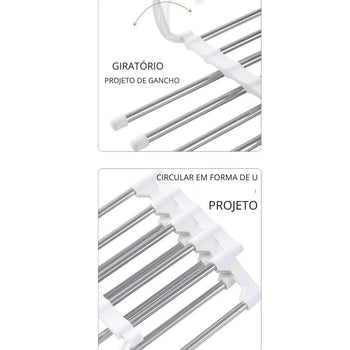 Cabide Calça Retrátil 1PC Branco Modelo Mágico Cabide Calça Retrátil 1PC Branco Modelo Mágico Design & Casa 