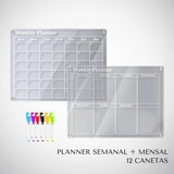 Calendário Magnético Planner em Acrílico + 6 Canetas Brinde Calendário Magnético Planner em Acrílico + 6 Canetas Brinde Design & Casa Kit Semanal + Mensal (15% Off) 