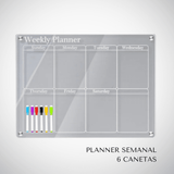 Calendário Magnético Planner em Acrílico + 6 Canetas Brinde Calendário Magnético Planner em Acrílico + 6 Canetas Brinde Design & Casa Semanal 