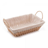 Cesta Retangular de Papel com Forro em Tecido com Alça 31cm x 19cm x 12cm - Wolff Design & Casa 