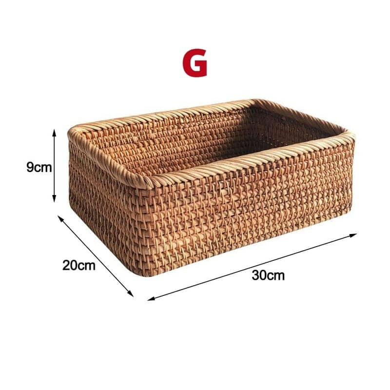 Cesto Organizador Rattan Feito a Mão Cesto Organizador Rattan Feito a Mão LightHousi G = 30cm x 20cm x 9cm 