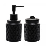 Conjunto 2 Peças para Banheiro de Cerâmica Wave Preto Coleção Banheiro- Conjunto 2 Peças para Banheiro de Cerâmica Wave Preto Design & Casa 