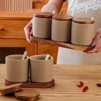 Conjunto De Potes De Cerâmica Com Marcador E Etiqueta Conjunto De Potes De Cerâmica Com Marcador E Etiqueta LightHousi 1 Peça 