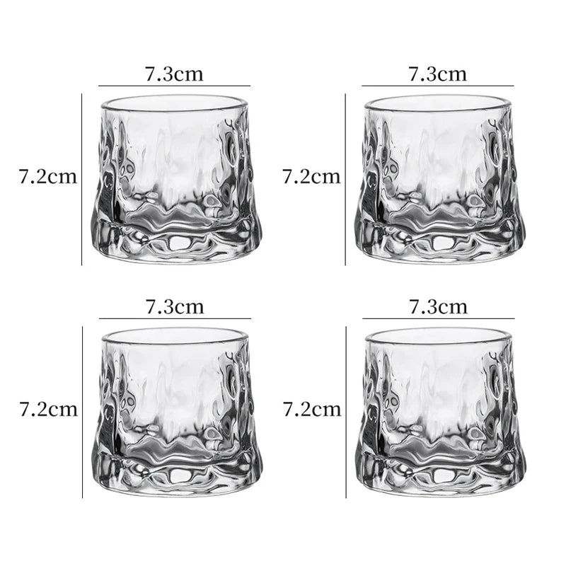 Copo De Whisky Giratório De Vidro 160ml Copo De Whisky Giratório De Vidro 160ml LightHousi 4 Peças -160ml-B 160ml 