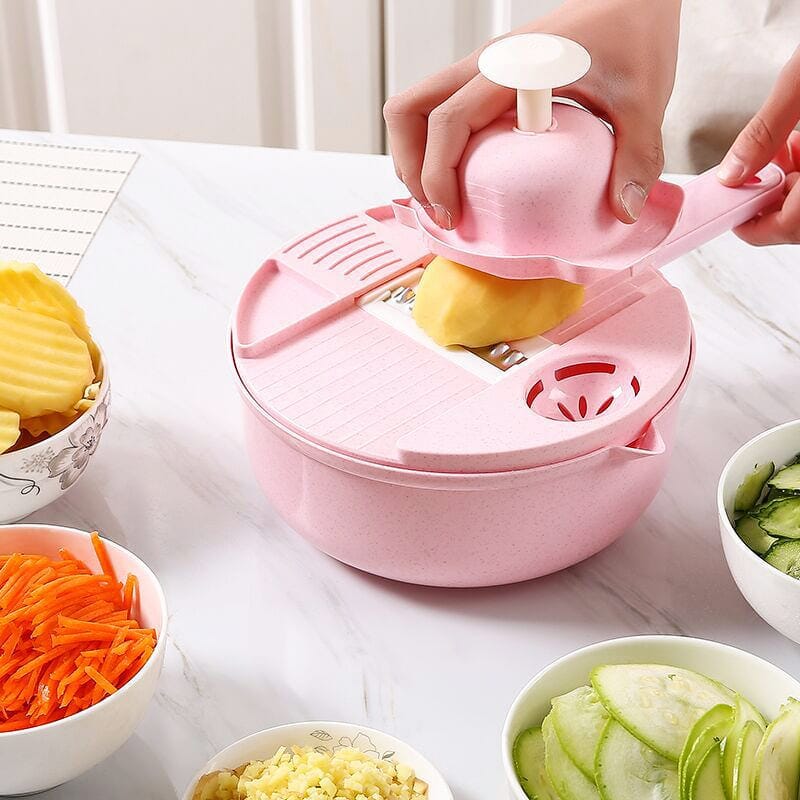Cortador e Ralador de Legumes Multifuncional Multifuncional Cortador e Ralador de Legumes Polihousi LightHousi Rosa 