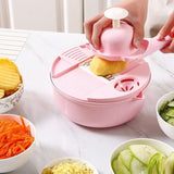 Cortador e Ralador de Legumes Multifuncional Multifuncional Cortador e Ralador de Legumes Polihousi LightHousi Rosa 