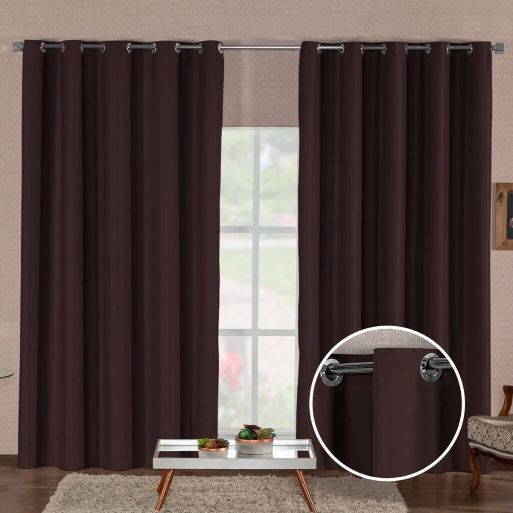 Cortina Blackout Corta Luz com Tecido Premium Cortina Blackout Corta Luz com Tecido Premium Design & Casa Marrom 2.80x1.80m 