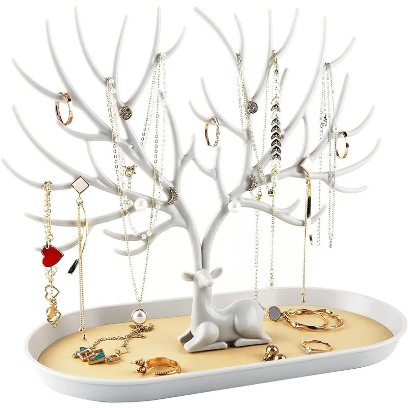 Creative Antlers Jewelry Display Stand Earrings Necklace Hanging Racks Pendant Bracelet Ring Organizer Holder Make Up Tray Design & Casa 