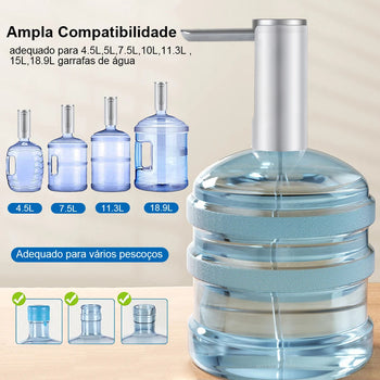 Electric Water Gallon Bottle Pump Automatic Water Dispenser Pump 19 Liters Foldable Desktop Water Bottle Pump H3 Rechargeable Design & Casa 