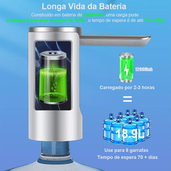 Electric Water Gallon Bottle Pump Automatic Water Dispenser Pump 19 Liters Foldable Desktop Water Bottle Pump H3 Rechargeable Design & Casa 