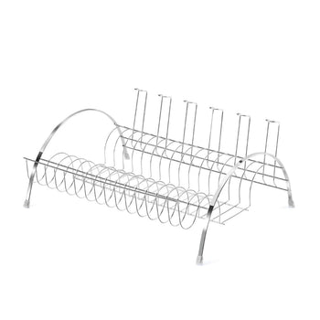 Escorredor de Louça Com Porta Talheres e Copos Cromado Escorredor de Louça Com Porta Talheres e Copos Cromado Design & Casa 