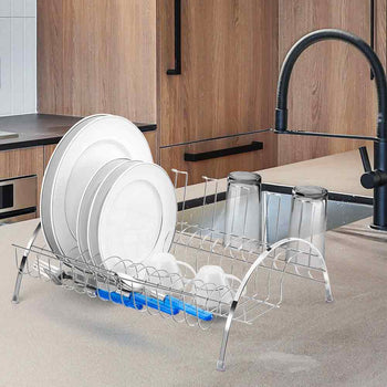 Escorredor de Louça Com Porta Talheres e Copos Cromado Escorredor de Louça Com Porta Talheres e Copos Cromado Design & Casa 