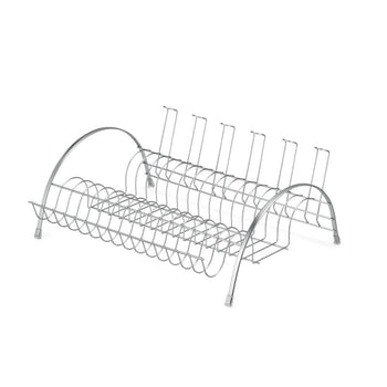 Escorredor de Louça Com Porta Talheres e Copos Cromo Escorredor de Louça Com Porta Talheres e Copos Cromo Design & Casa 