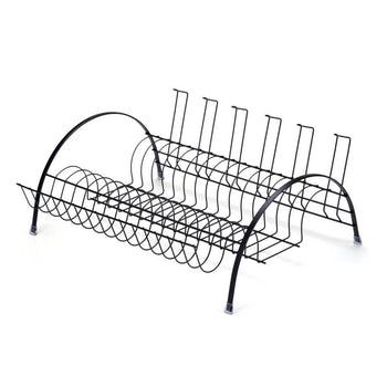 Escorredor de Louça Com Porta Talheres e Copos Preto Escorredor de Louça Com Porta Talheres e Copos Preto Design & Casa 