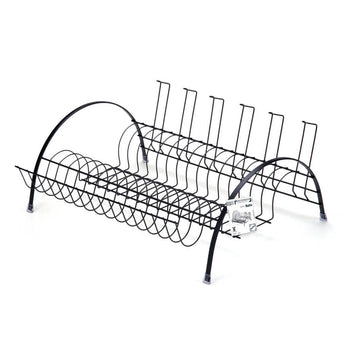 Escorredor de Louça Com Porta Talheres e Copos Preto Escorredor de Louça Com Porta Talheres e Copos Preto Design & Casa 