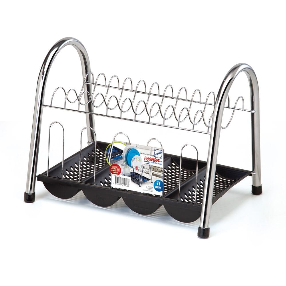 Escorredor de Louça Duplo Com Bandeja e Porta Talheres Escorredor de Louça Duplo Com Bandeja e Porta Talheres Design & Casa 