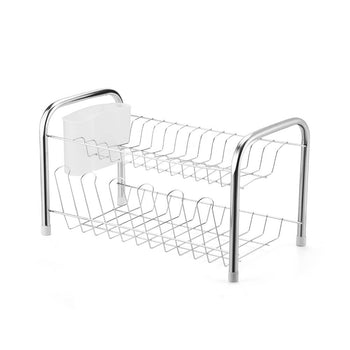 Escorredor de Louça Duplo Com Porta Talheres E Porta Copo Escorredor de Louça Duplo Com Porta Talheres E Porta Copo Design & Casa 