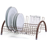 Escorredor de Pratos Com Porta Talheres e Porta Copos Marrom Escorredor de Pratos Com Porta Talheres e Copos Marrom Design & Casa 