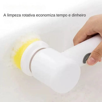 Escova de Limpeza Elétrica Multifuncional Sem Fio Escova de Limpeza Elétrica Multifuncional Sem Fio Design & Casa 