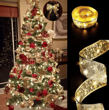 Fita de Natal Aramada com LED Dourada Fita de Natal Aramada com LED - Coleção Natal Design & Casa 