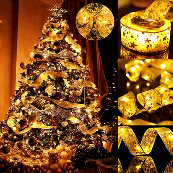 Fita de Natal Aramada com LED Dourada Fita de Natal Aramada com LED - Coleção Natal Design & Casa 