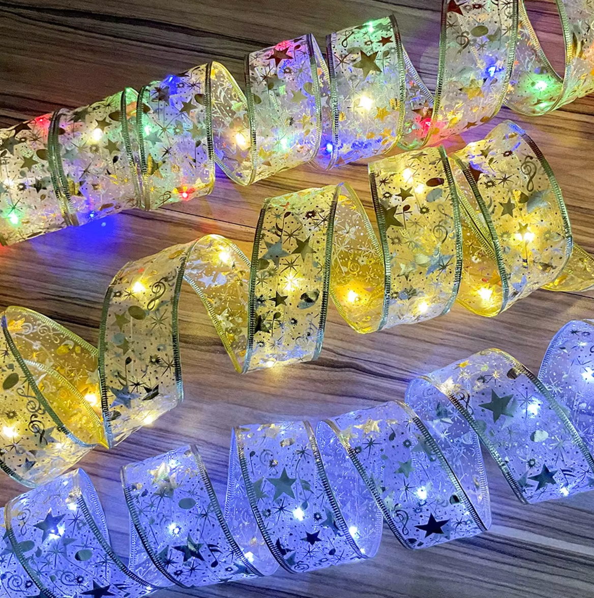 Fita de Natal Aramada com LED Dourada Fita de Natal Aramada com LED - Coleção Natal Design & Casa 