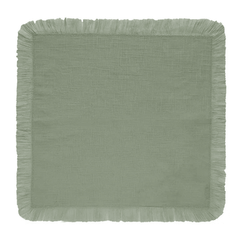 Guardanapo Tecido Verde Sálvia com Franjas Coleção Mesa Posta- Guardanapo Tecido Verde Sálvia com Franjas Design & Casa 