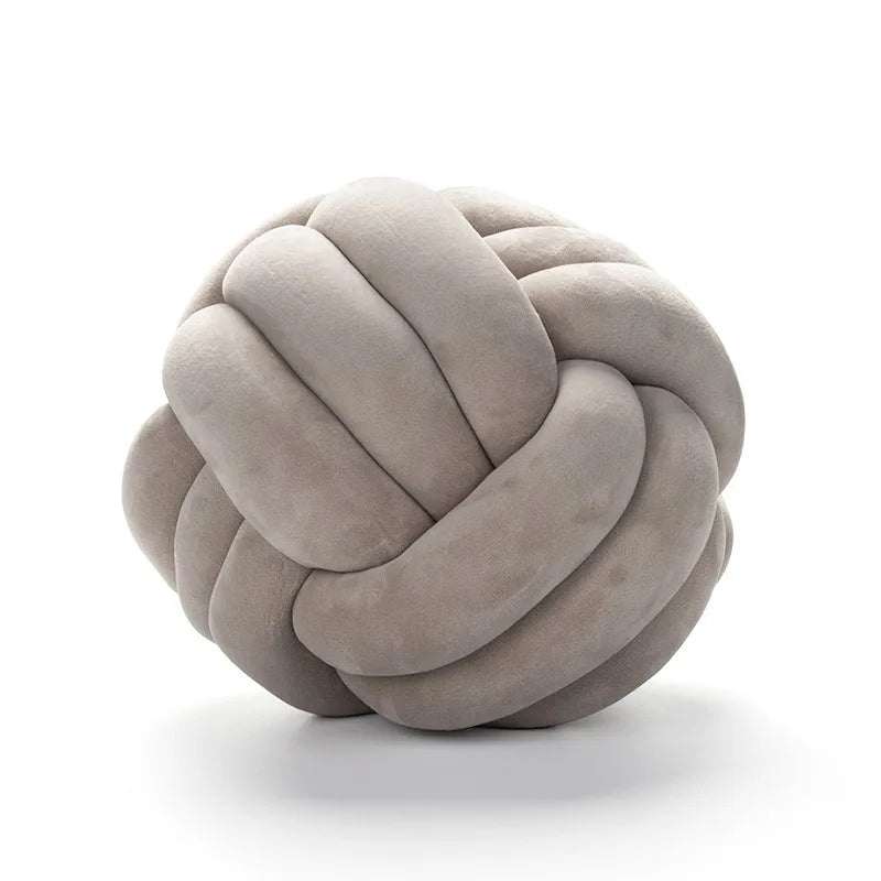 Inyahome Soft Knot Ball Pillows Round Throw Pillow Cushion Kids Home Decoration Plush Pillow Throw Knotted Pillow Handmade Design & Casa Knot gret 28cm 