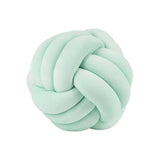 Inyahome Soft Knot Ball Pillows Round Throw Pillow Cushion Kids Home Decoration Plush Pillow Throw Knotted Pillow Handmade Design & Casa Knot light green 28cm 