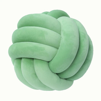 Inyahome Soft Knot Ball Pillows Round Throw Pillow Cushion Kids Home Decoration Plush Pillow Throw Knotted Pillow Handmade Design & Casa Knot pea green 28cm 