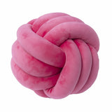 Inyahome Soft Knot Ball Pillows Round Throw Pillow Cushion Kids Home Decoration Plush Pillow Throw Knotted Pillow Handmade Design & Casa Knot rose red 28cm 