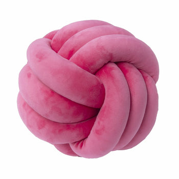 Inyahome Soft Knot Ball Pillows Round Throw Pillow Cushion Kids Home Decoration Plush Pillow Throw Knotted Pillow Handmade Design & Casa Knot rose red 28cm 