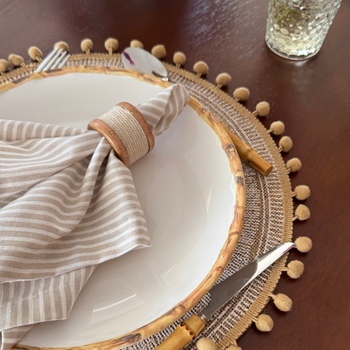 Jogo Americano Redondo Estilo Boho Chic Coleção Mesa Posta - Jogo Americano Redondo Estilo Boho Chic Design & Casa 