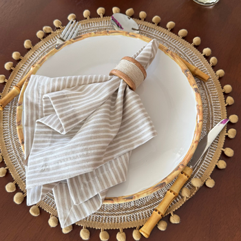 Jogo Americano Redondo Estilo Boho Chic Coleção Mesa Posta - Jogo Americano Redondo Estilo Boho Chic Design & Casa 