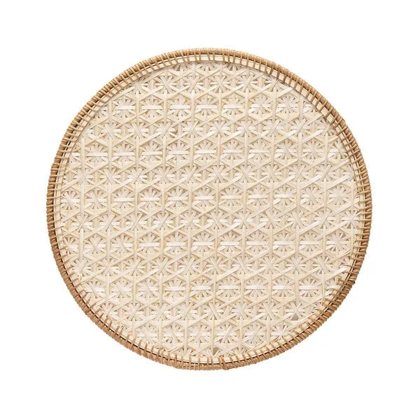 Jogo Americano Redondo Rattan Natural Coleção Mesa posta- Jogo Americano Redondo Rattan Natural Design & Casa 