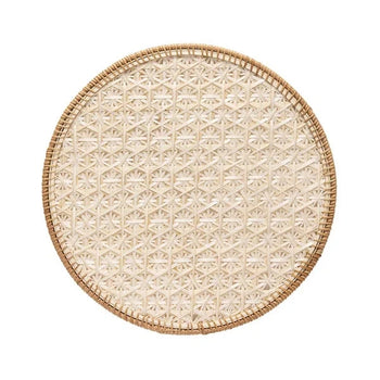 Jogo Americano Redondo Rattan Natural Coleção Mesa posta- Jogo Americano Redondo Rattan Natural Design & Casa 