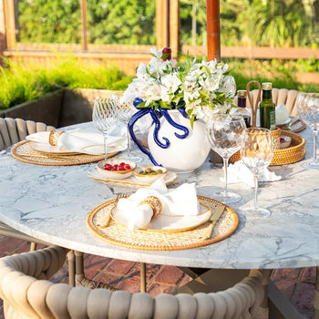 Jogo Americano Redondo Rattan Natural Coleção Mesa posta- Jogo Americano Redondo Rattan Natural Design & Casa 