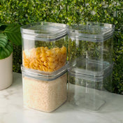 Kit 2 Potes Hermético Quadrado Tripla Vedação 1,4 L Coleção Potes Herméticos- Hermético Quadrado Tripla Vedação 1,4 L Design & Casa 