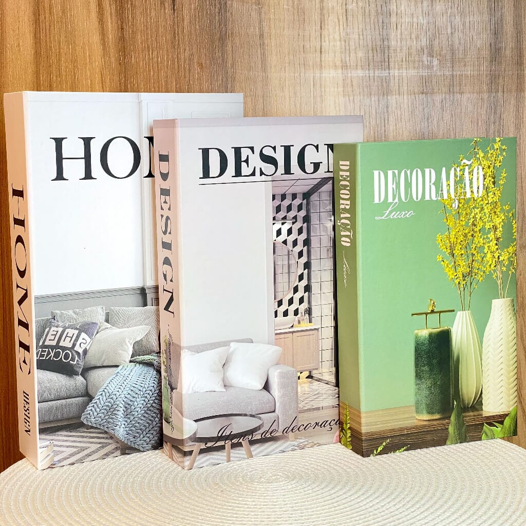 Kit 3 Livros Decorativos Porta Objetos Multiuso Kit 3 Livros Decorativos Porta Objetos Multiuso Design & Casa Home Design Branco 