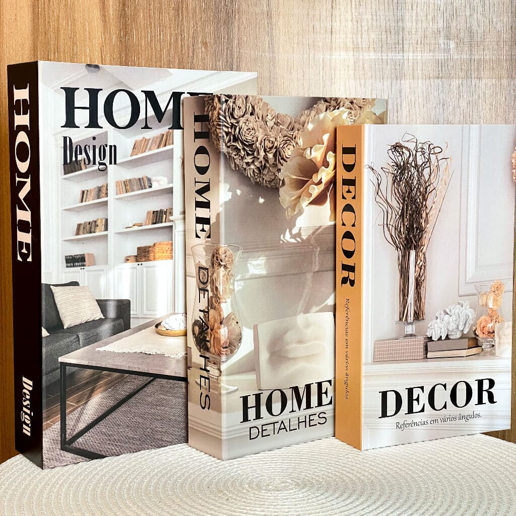 Kit 3 Livros Decorativos Porta Objetos Multiuso Kit 3 Livros Decorativos Porta Objetos Multiuso Design & Casa Home Design Preto 