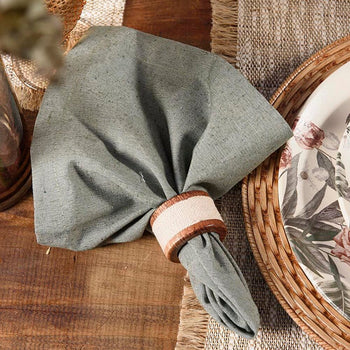 Kit 4 Anéis de Guardanapo em Madeira com Acabamento Artesanal em Corda Coleção Mesa Posta> Anéis para Guardanapo- Kit 4 Anéis de Guardanapo em Madeira com Acabamento Artesanal em Corda Design & Casa 